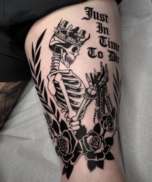 Blackwork skeleton — walk-in flash